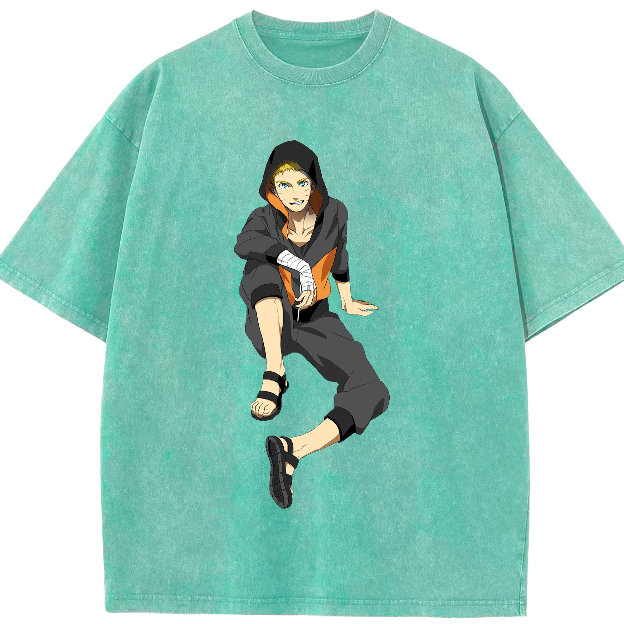（画像用） NARUTO -ナルト- うずまき ナルト Uzumaki Naruto 綿100% ヴィンテージ風 半袖Tシャツ（フロントプリント）